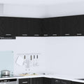 Vitrine mit den Massen 57 x 57 x 40 cm in Schwarz und Weiss und Eichenbraun