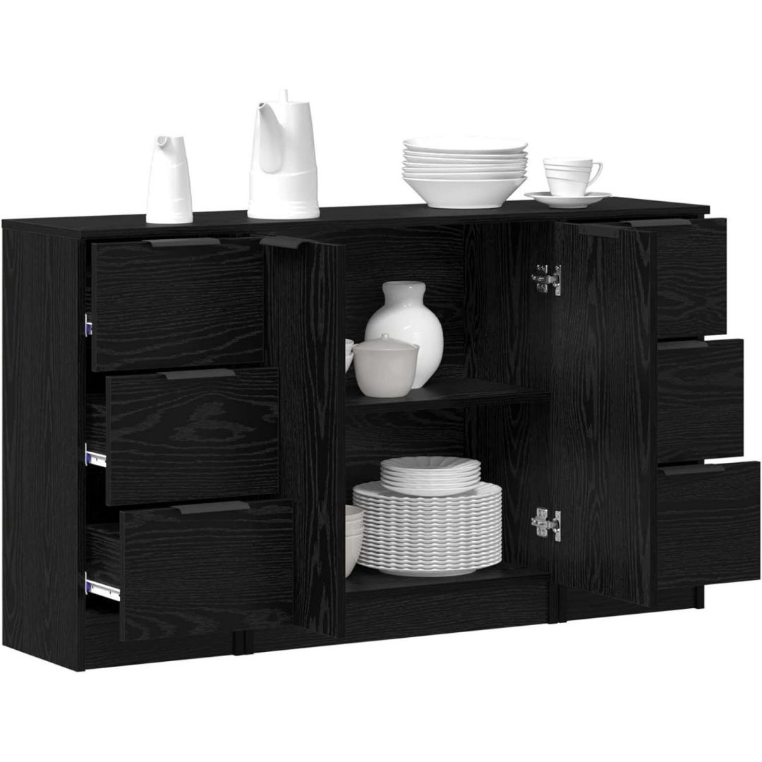 Sideboard mit geschlossenem Stauraum, glaenzenden Oberflaechen und Schubladen