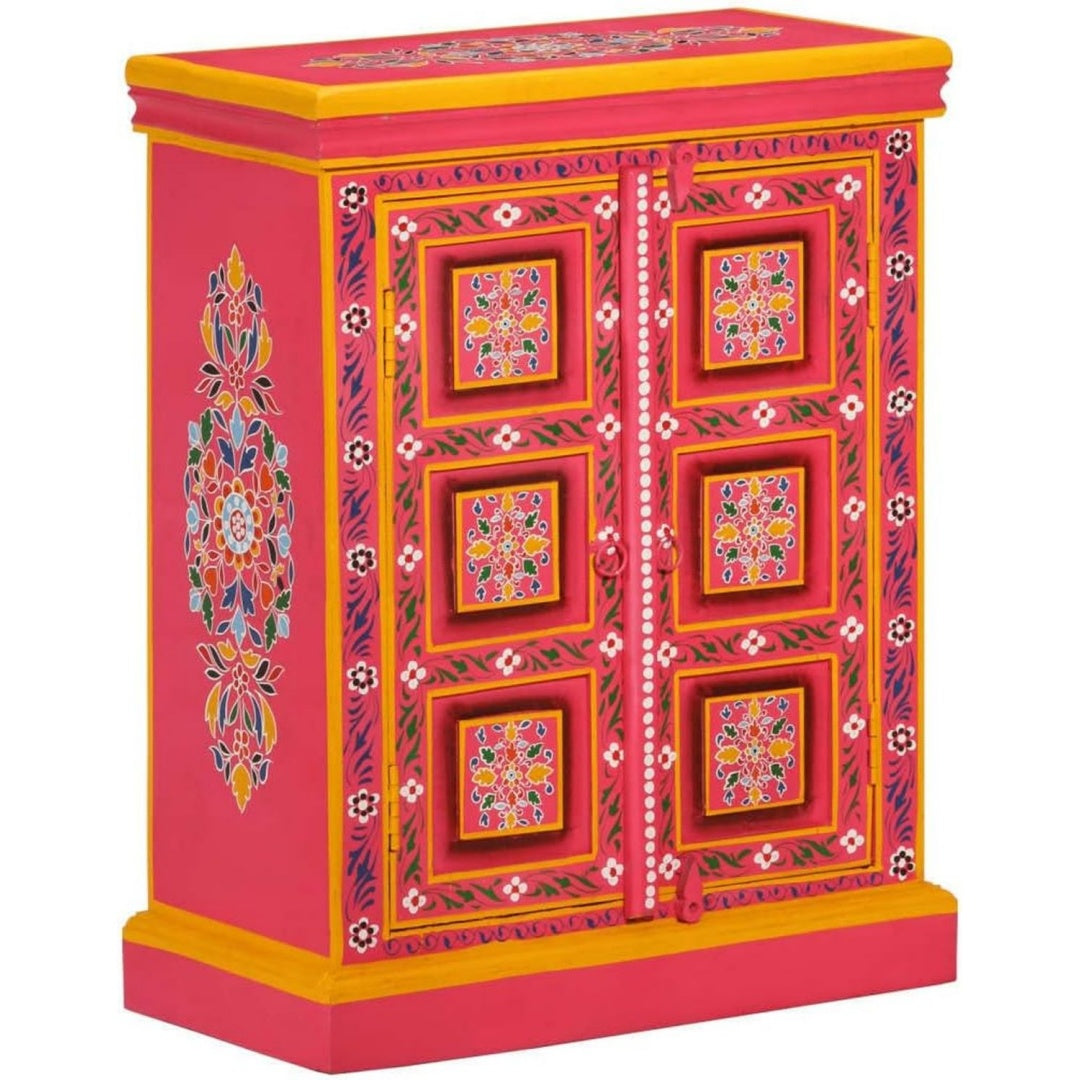 Sideboard in Naturbraun und Rosa