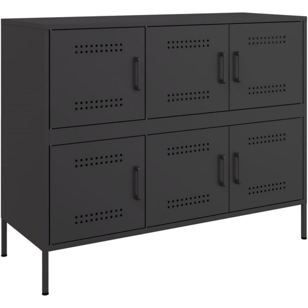 Geschlossener Stauraum trifft auf 6 Tueren an dem Sideboard