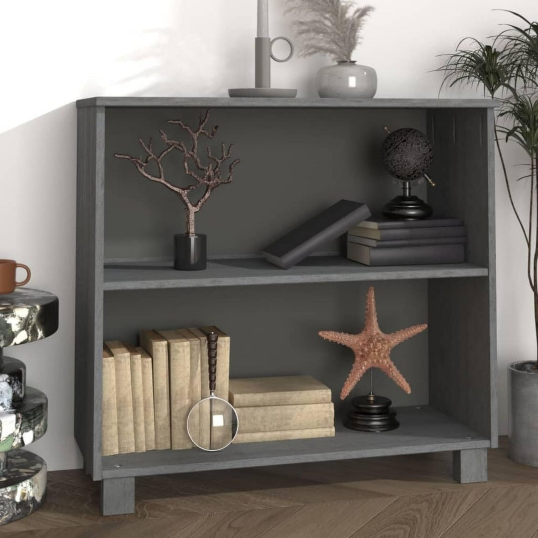 Sideboard in Dunkelgrau und Naturbraun