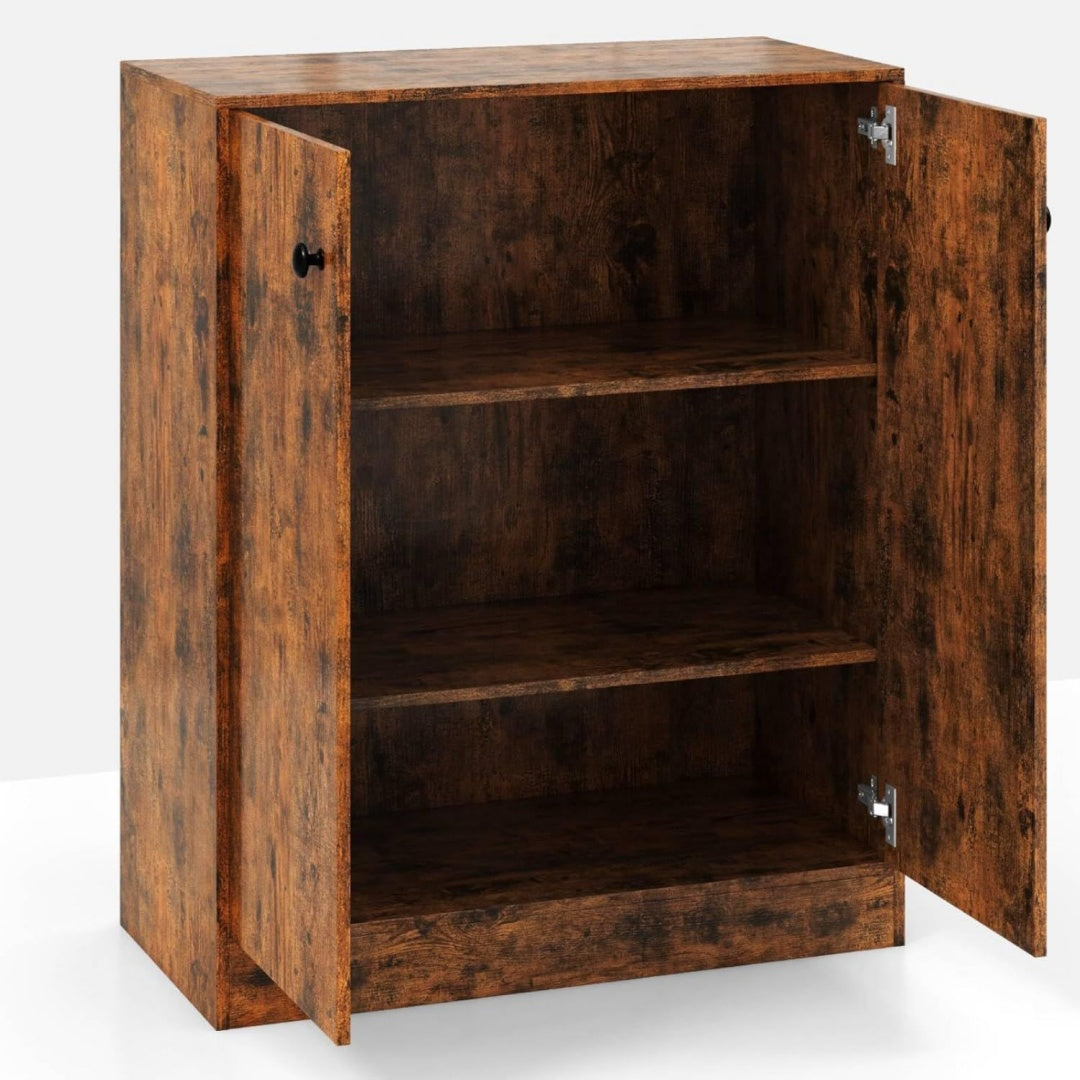 Vitrine mit 2 Tueren und Schubladen