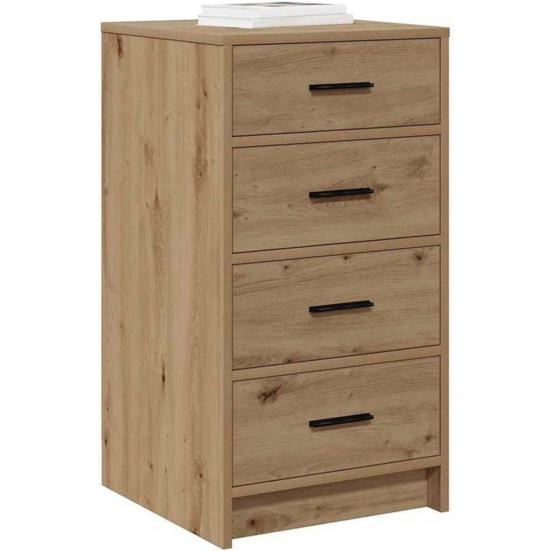 Das Sideboard misst 40 x 41 x 75 cm in Eichenbraun