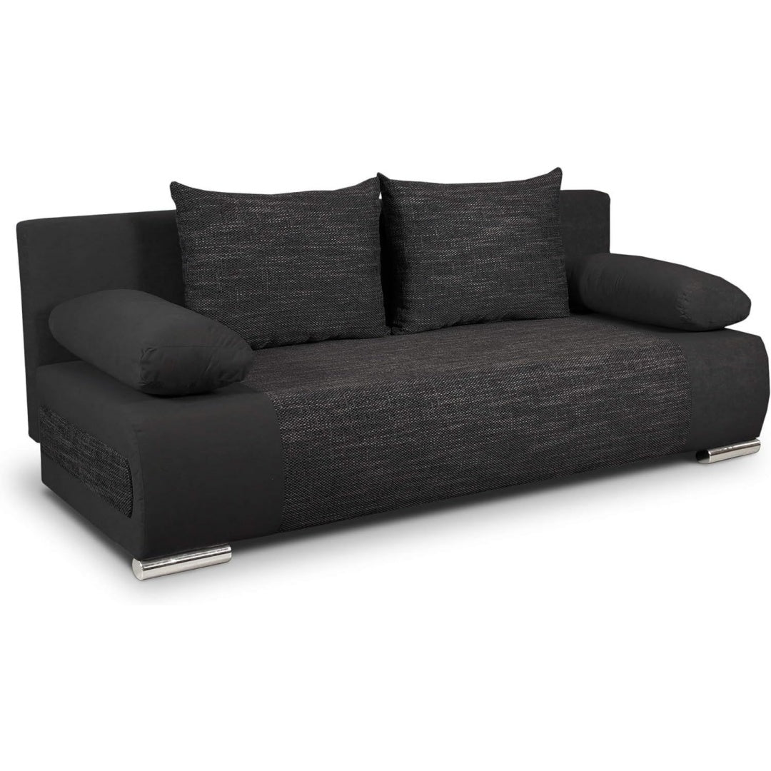 Sofa in Schwarz mit einer Schlaffunktion