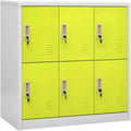Sideboard aus Metall in Hellgrau und Gruen
