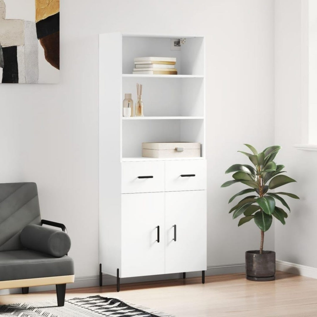 Hochschrank aus Metall mit einem Metallgestell