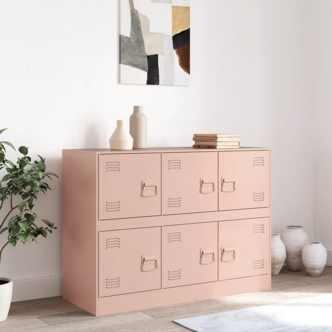 Sideboard mit Metallgriffen in Rosa