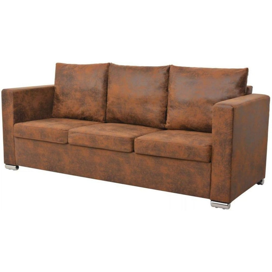 Weiche Polster praegen das Sofa aus Kunstleder