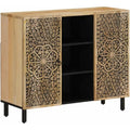 Das Sideboard misst 90 x 33 x 75 cm in Naturbraun