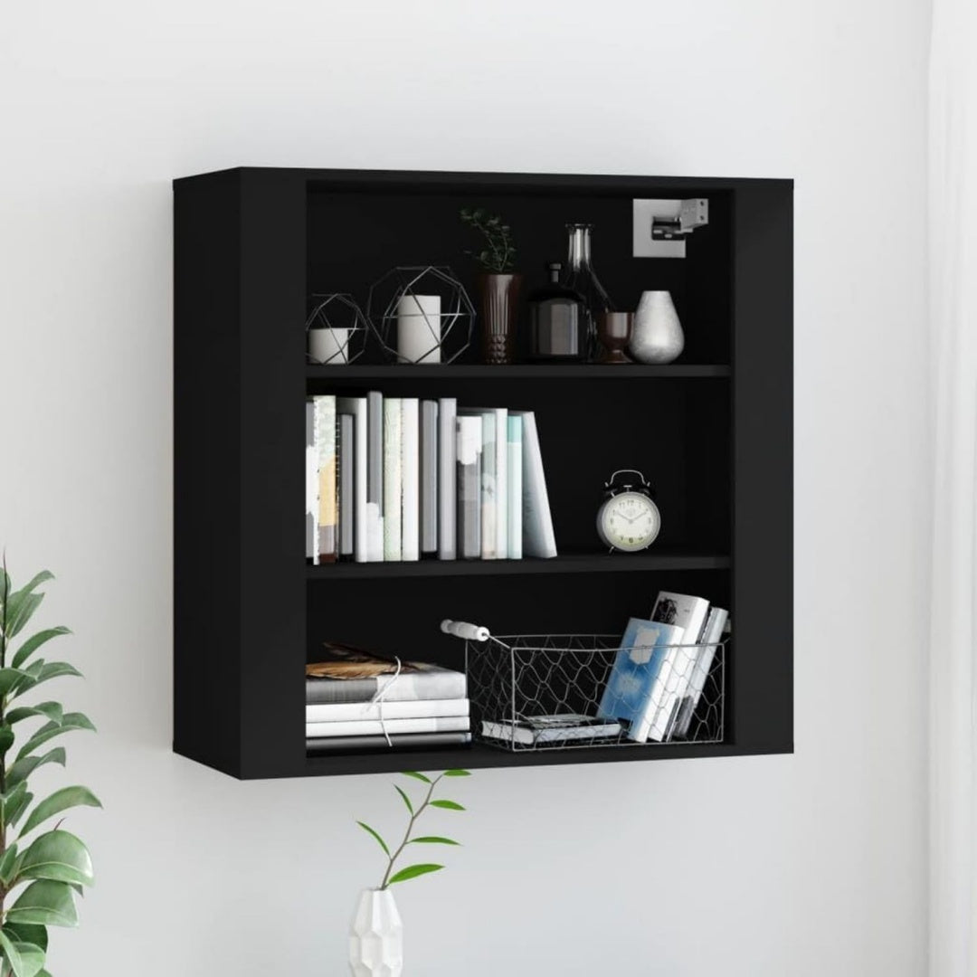 Wandschrank mit den Massen 80 x 33 x 80 cm in Schwarz
