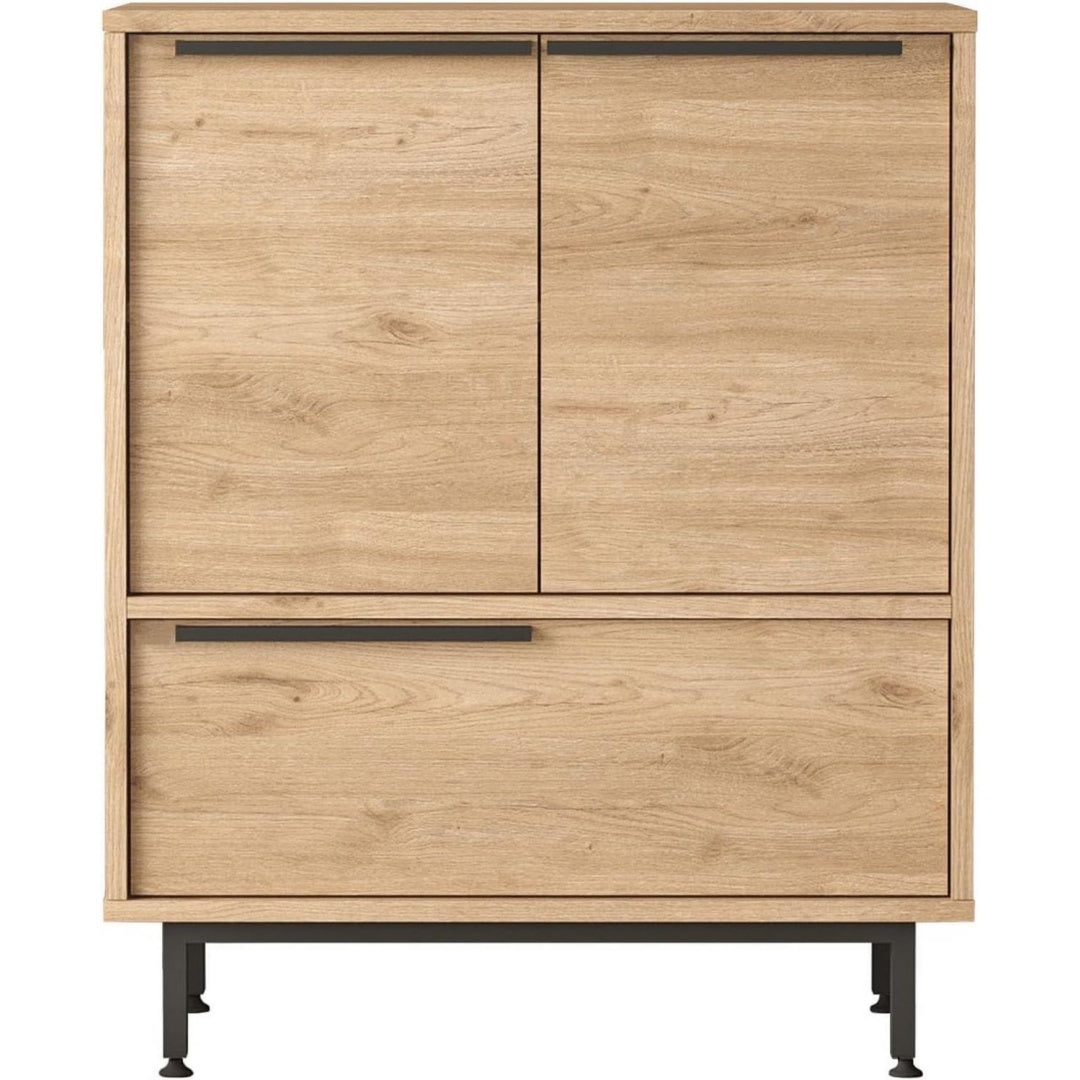 Sideboard mit einem Metallgestell in Eichenbraun